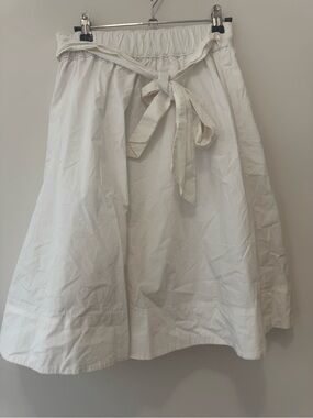 Club Monaco A Line White Midi Skirt Cottagecore Cotton Sz 2